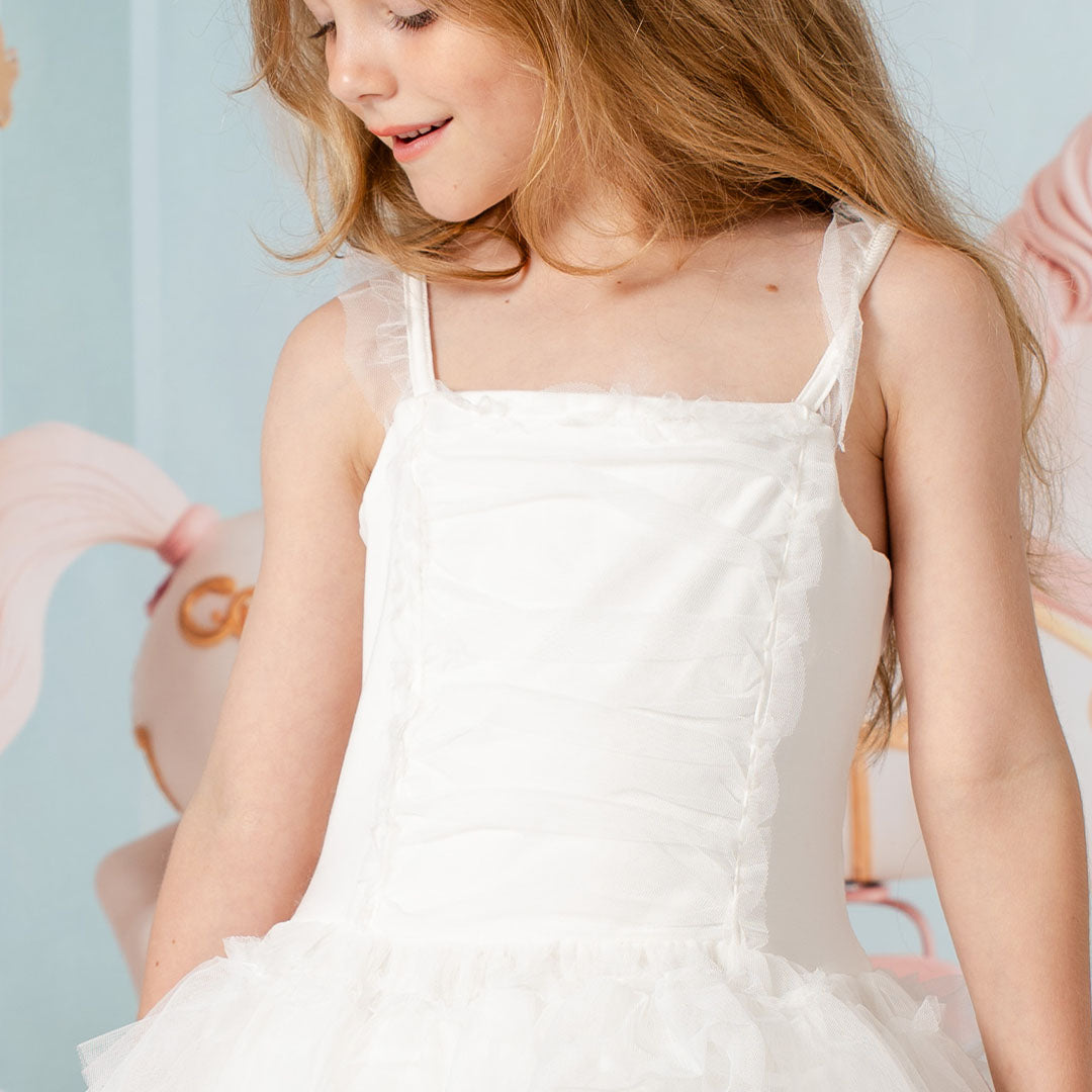 Kate Weißes Geburtstagskleid für Kinder mit Tutu - Kate Backdrop.de
