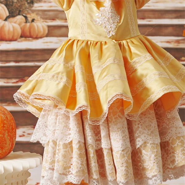 KateHerbst liches Kürbisfarbenes Schleifenkleid - Kate Backdrop.de