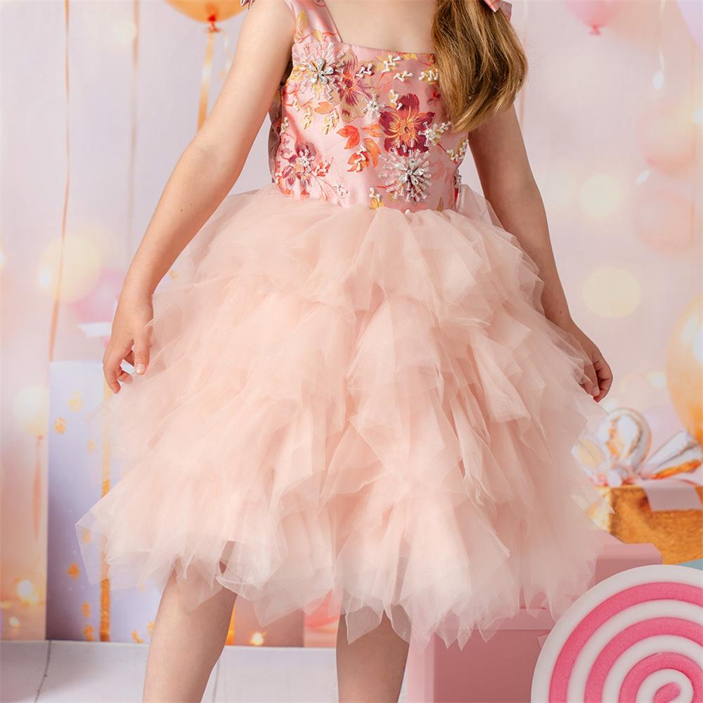 Kate Rosa Blumenprinzessin Kinderkleid - Kate Backdrop.de