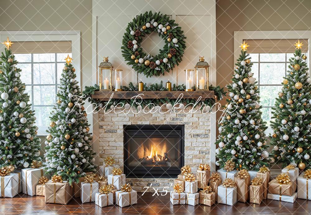 Kate Weihnachten Kamin Weihnachtsbaum Geschenke Hintergrund Entworfen von Mini MakeBelieve