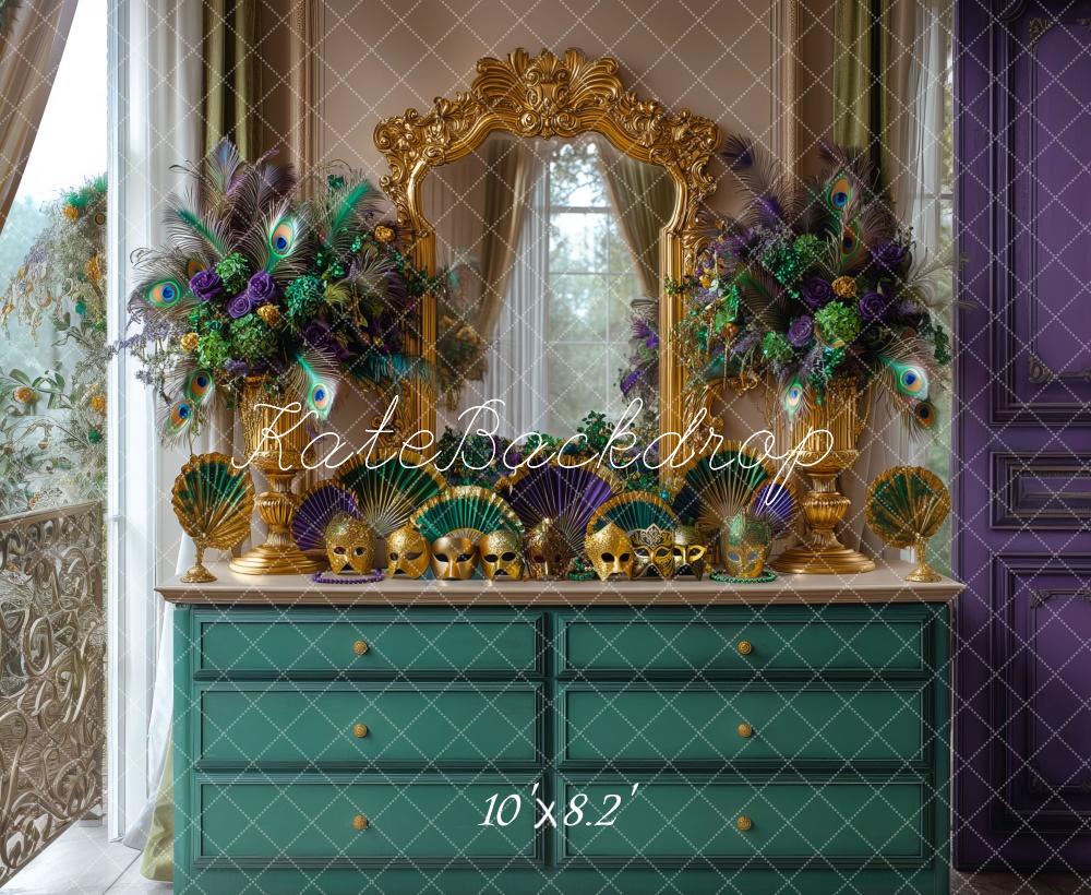 Kate Karneval Masken Pfauenfedern Barock Hintergrund Entworfen von Mini MakeBelieve