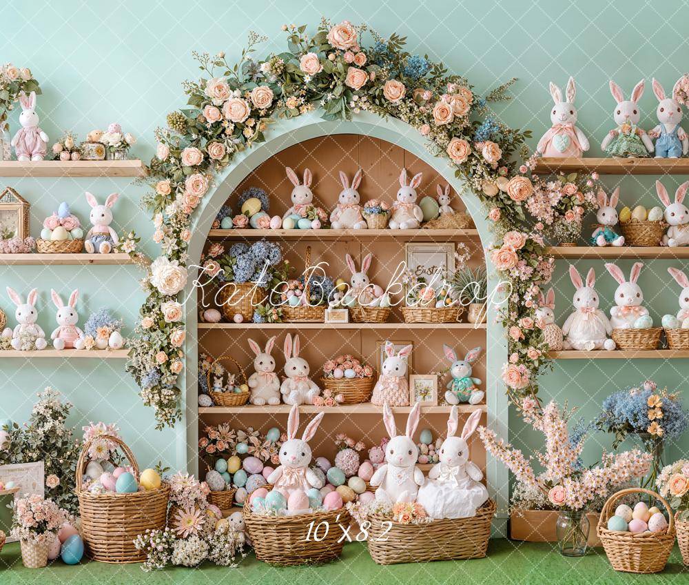 Kate Ostern Hase Eier Pastell Blumen Fleece Hintergrund Entworfen von Emetselch