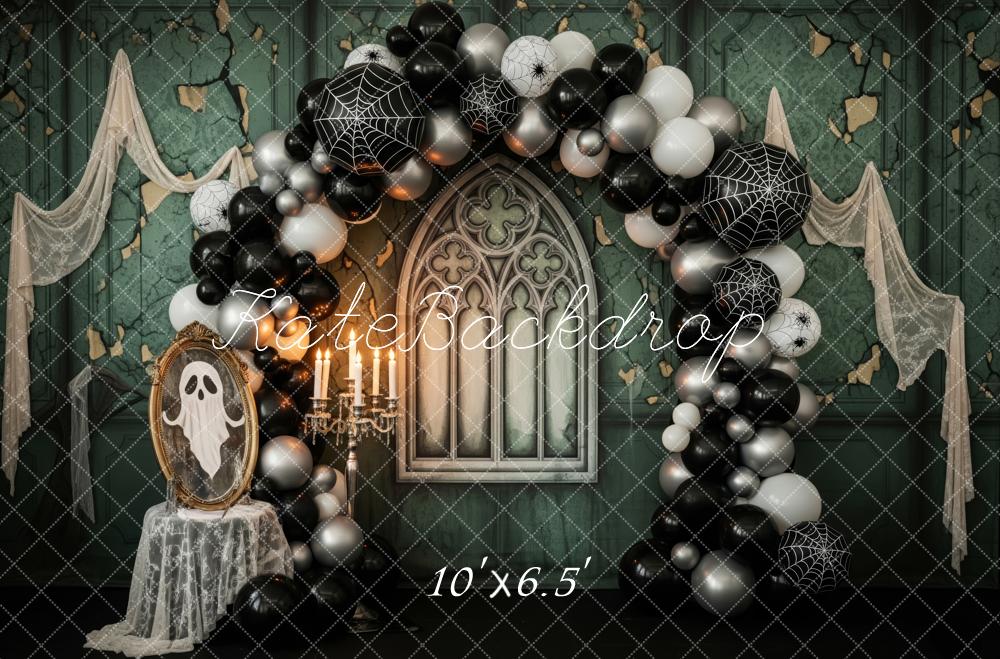 Kate Halloween Ballonbogen Spinnennetz Vintage Hintergrund Entworfen von Patty Roberts