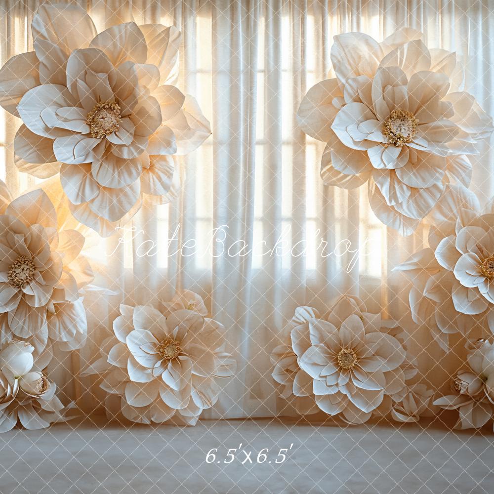 Kate Hochzeit Große Blumen Creme Hintergrund Entworfen von Emetselch - Kate Backdrop.de