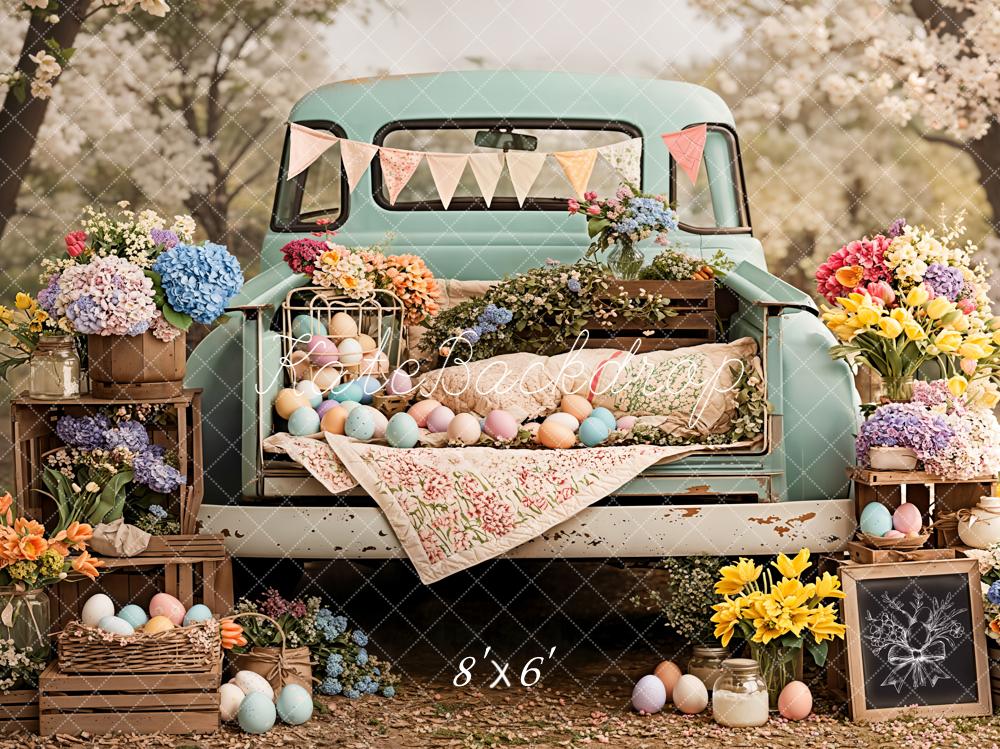 Kate Ostern Oldtimer Blumen Pastell Hintergrund Entworfen von Emetselch