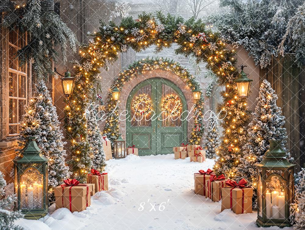 Kate Weihnachten Geschenkboxen Winterlich Lichter Fleece Hintergrund Entworfen von Emetselch - Kate Backdrop.de