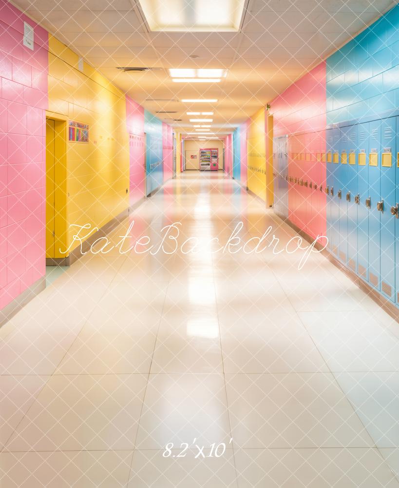 Kate Zurück Zur Schule Flur Spind Bunt Hintergrund Entworfen von Emetselch - Kate Backdrop.de