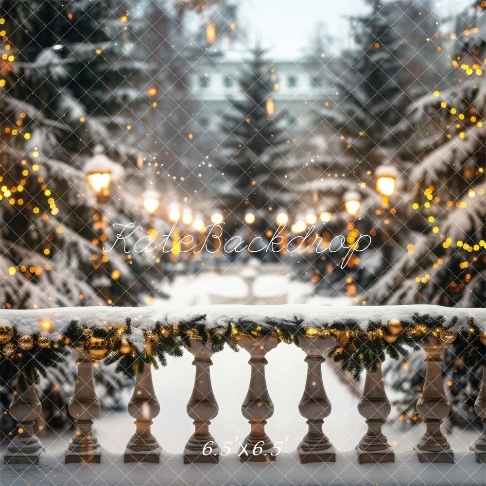 Kate Weihnachten Schnee Lichter Girlande Hintergrund Entworfen von Mini MakeBelieve - Kate Backdrop.de