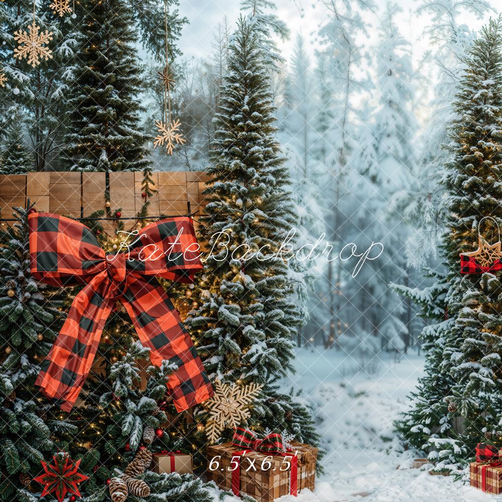 Kate Weihnachten Tannenbaum Geschenke Braun Hintergrund Entworfen von Emetselch