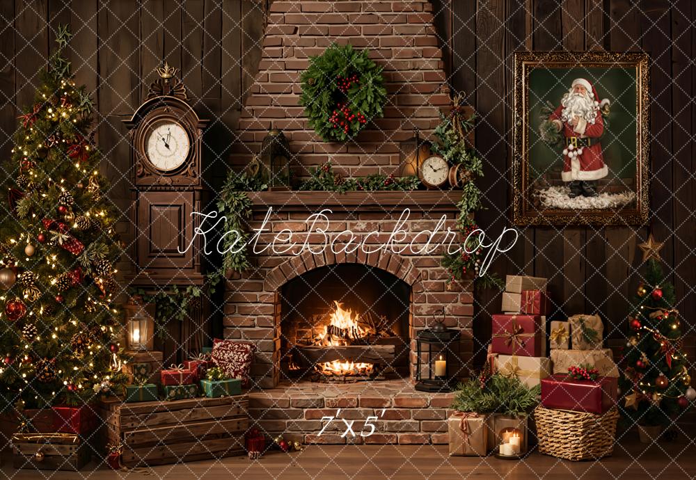 Kate Weihnachten Kamin Geschenke Vintage Hintergrund Entworfen von Emetselch - Kate Backdrop.de