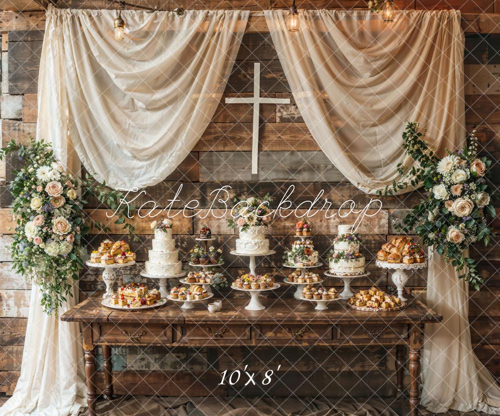 Kate Hochzeit Kuchen Desserttisch Vintage Hintergrund Entworfen von Emetselch - Kate Backdrop.de