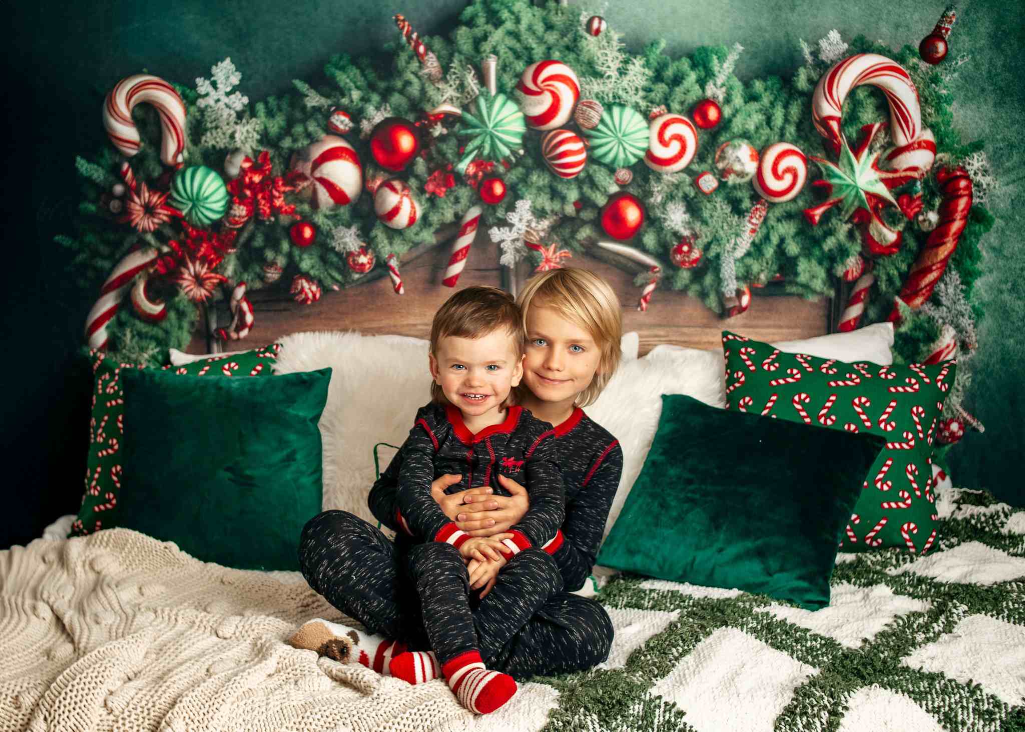 Kate Weihnachten Candy Cane Kopfteil Hintergrund von Mandy Ringe Fotograf - Kate Backdrop.de