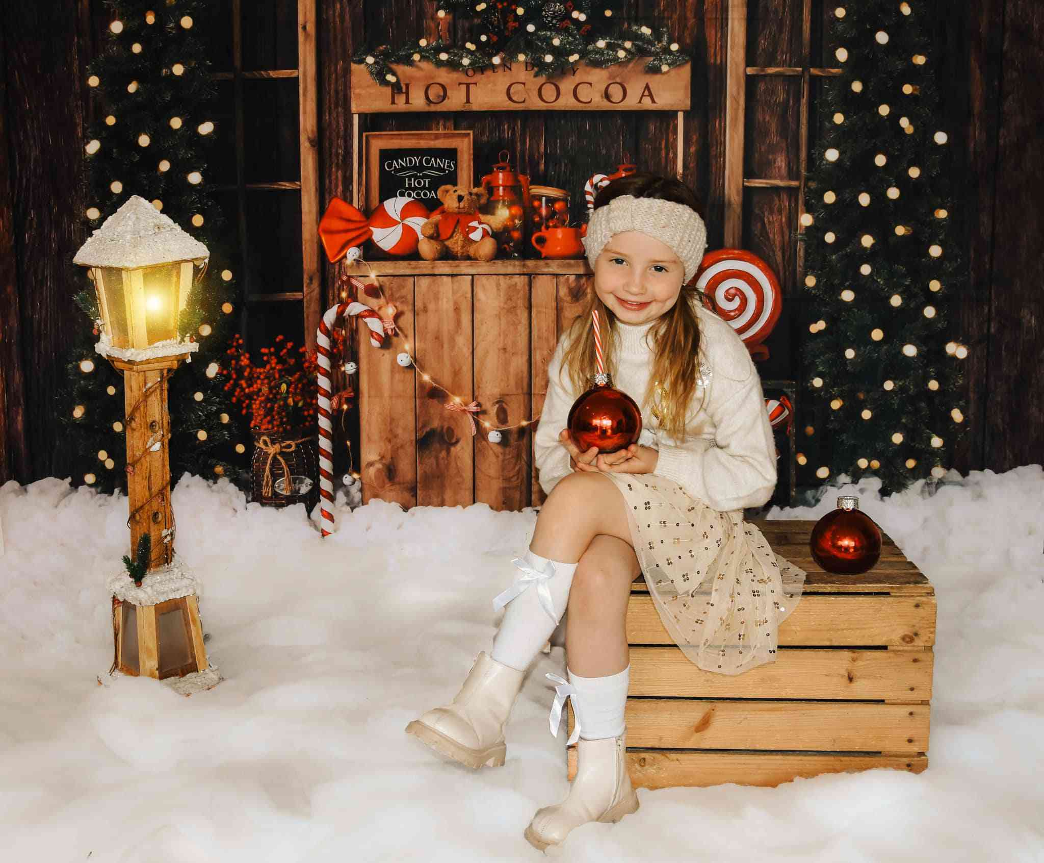Kate Weihnachten Baum Hintergrund Winter Hot Cocoa von Emetselch - Kate Backdrop.de
