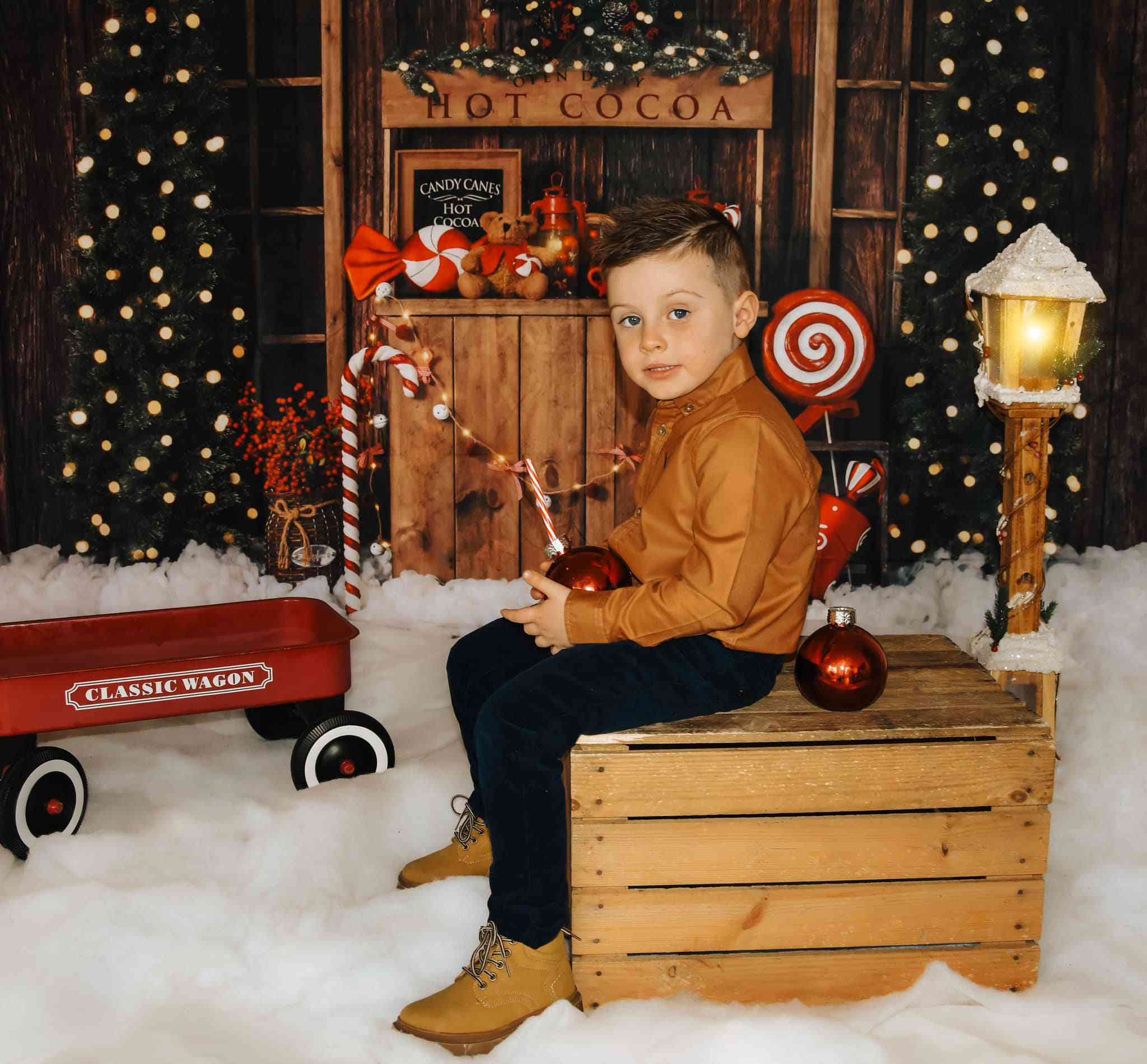 Kate Weihnachten Baum Hintergrund Winter Hot Cocoa von Emetselch - Kate Backdrop.de