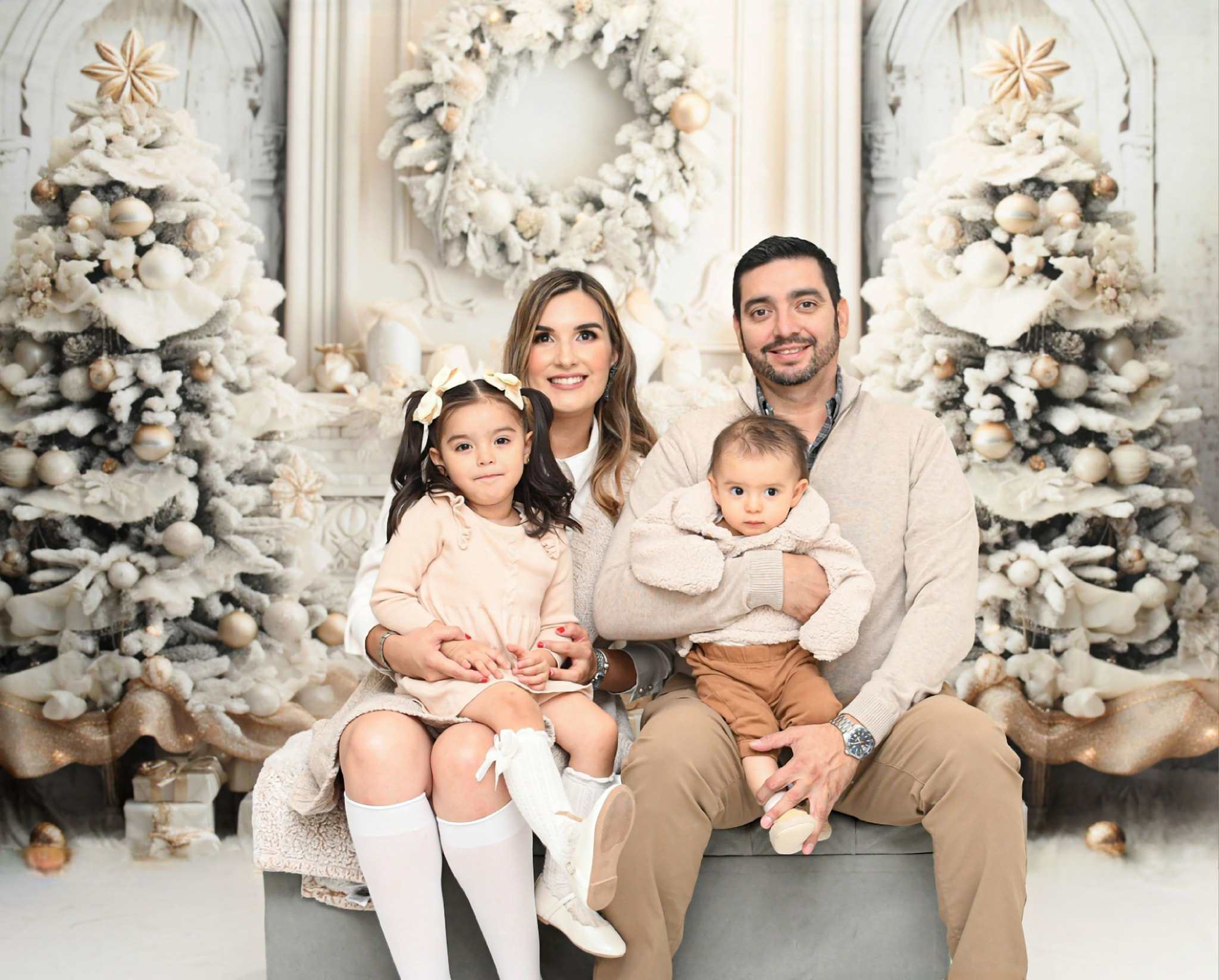 Kate Weihnachten Elegantes Zimmer Weißer Kamin Hintergrund für Fotografie - Kate Backdrop.de