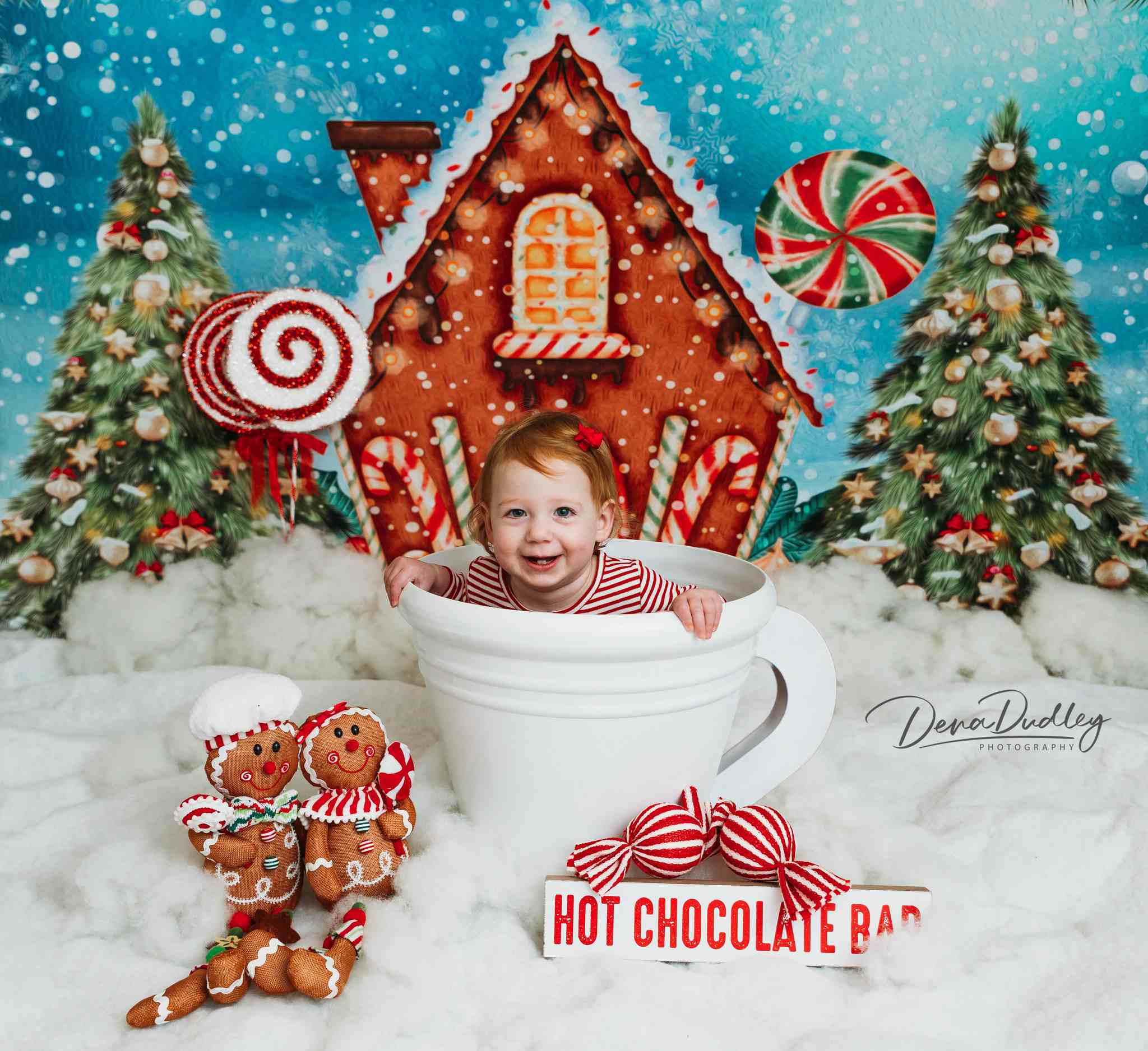 Kate Weihnachten Ölgemälde Hintergrund Candy House für Fotografie