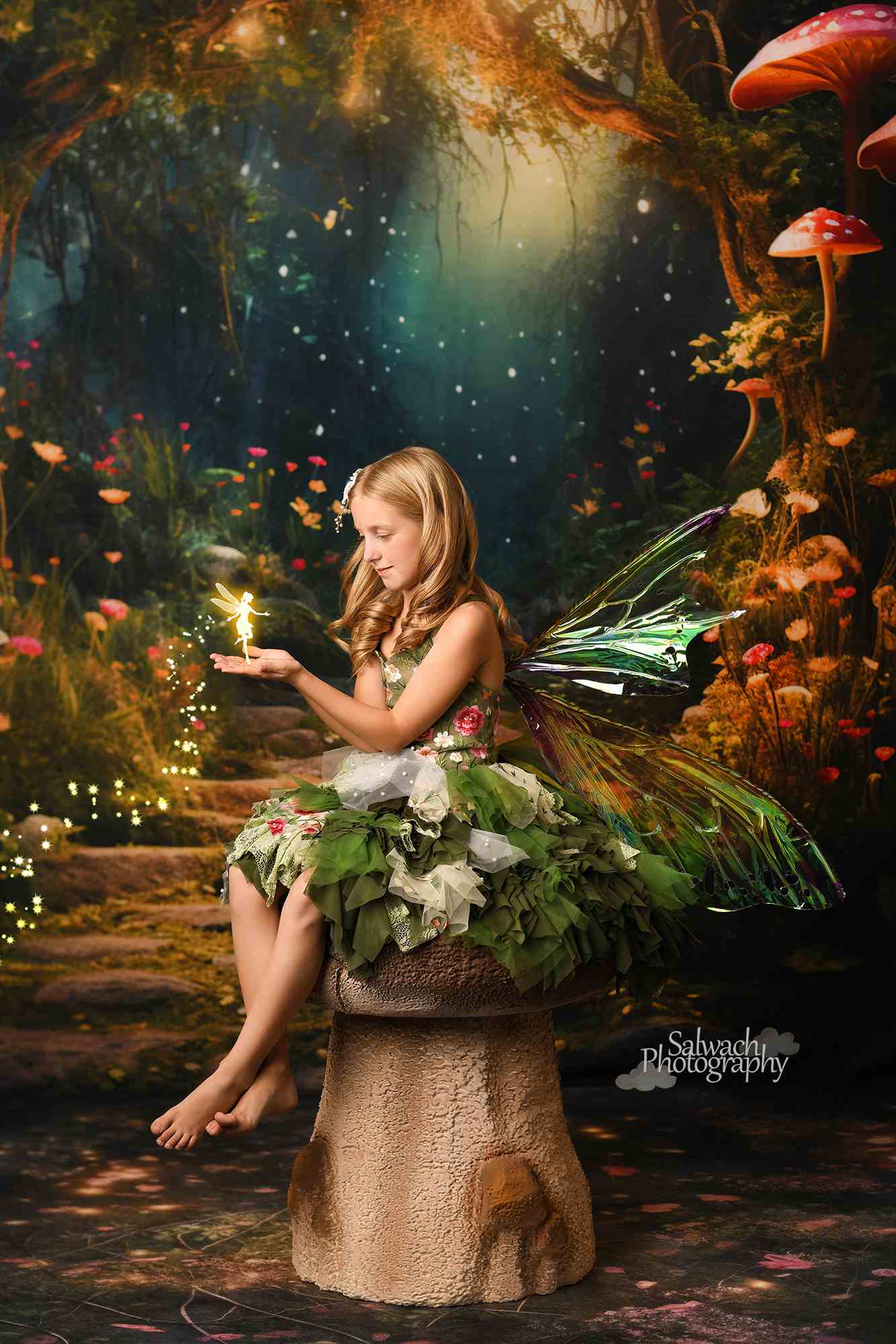 Kate Fantasy Glühwürmchen Pilz Wald Hintergrund für Fotografie von Chain Photography - Kate Backdrop.de