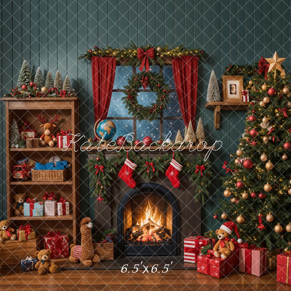 Kate Weihnachten Kamin Geschenke Tannenbaum Hintergrund Entworfen von Emetselch