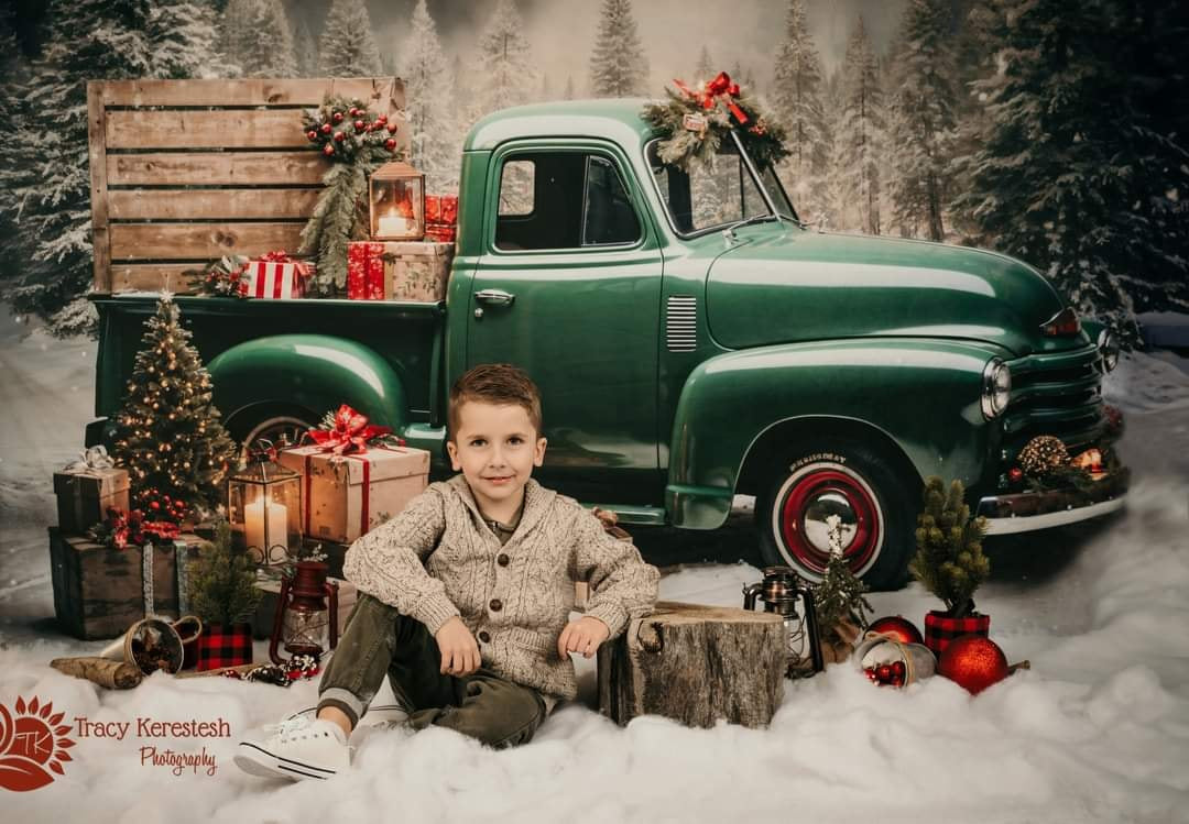 Kate Weihnachts-Geschenk Grüner Autohintergrund von Emetselch - Kate Backdrop.de