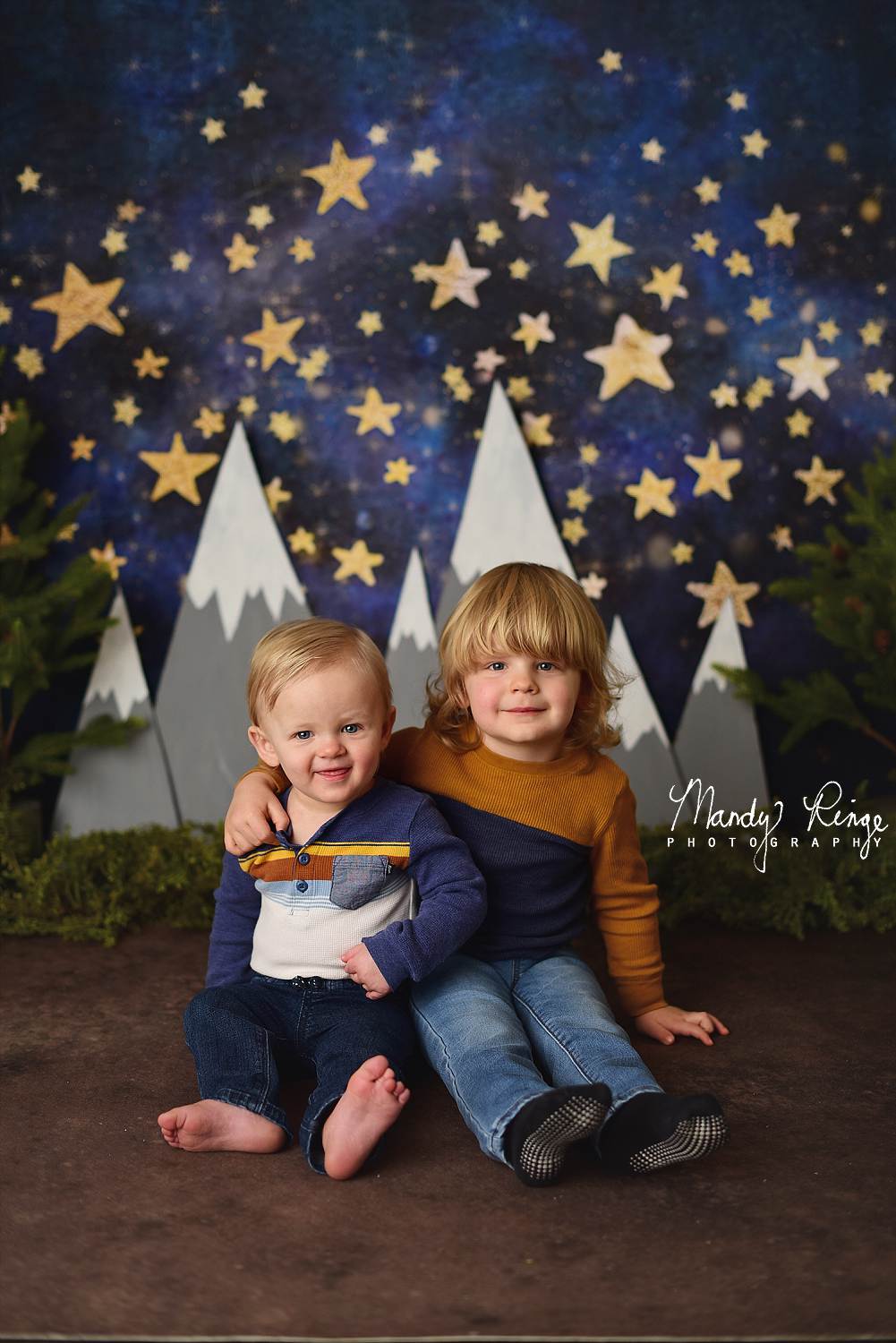 Kate Nachthimmel mit Gold Sterne Kinder Geburtstag Hintergrund für Fotografie von Mandy Ringe Fotografie - Kate Backdrop.de