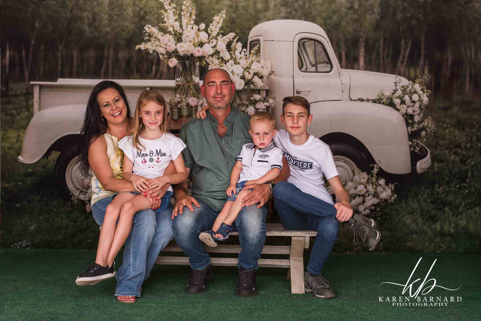 Kate Frühling Weiße Blumen LKW Hintergrund + Frühling Gras Boden Hintergrund - Kate Backdrop.de