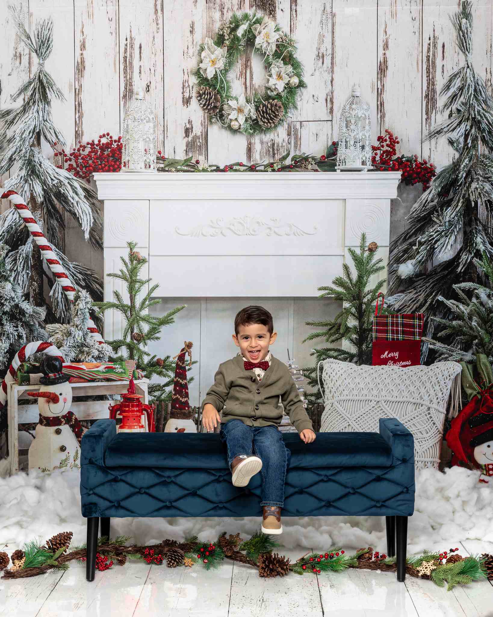 Kate Weihnachtskamin Baum Eiche Holz Hintergrund für Fotografie - Kate Backdrop.de