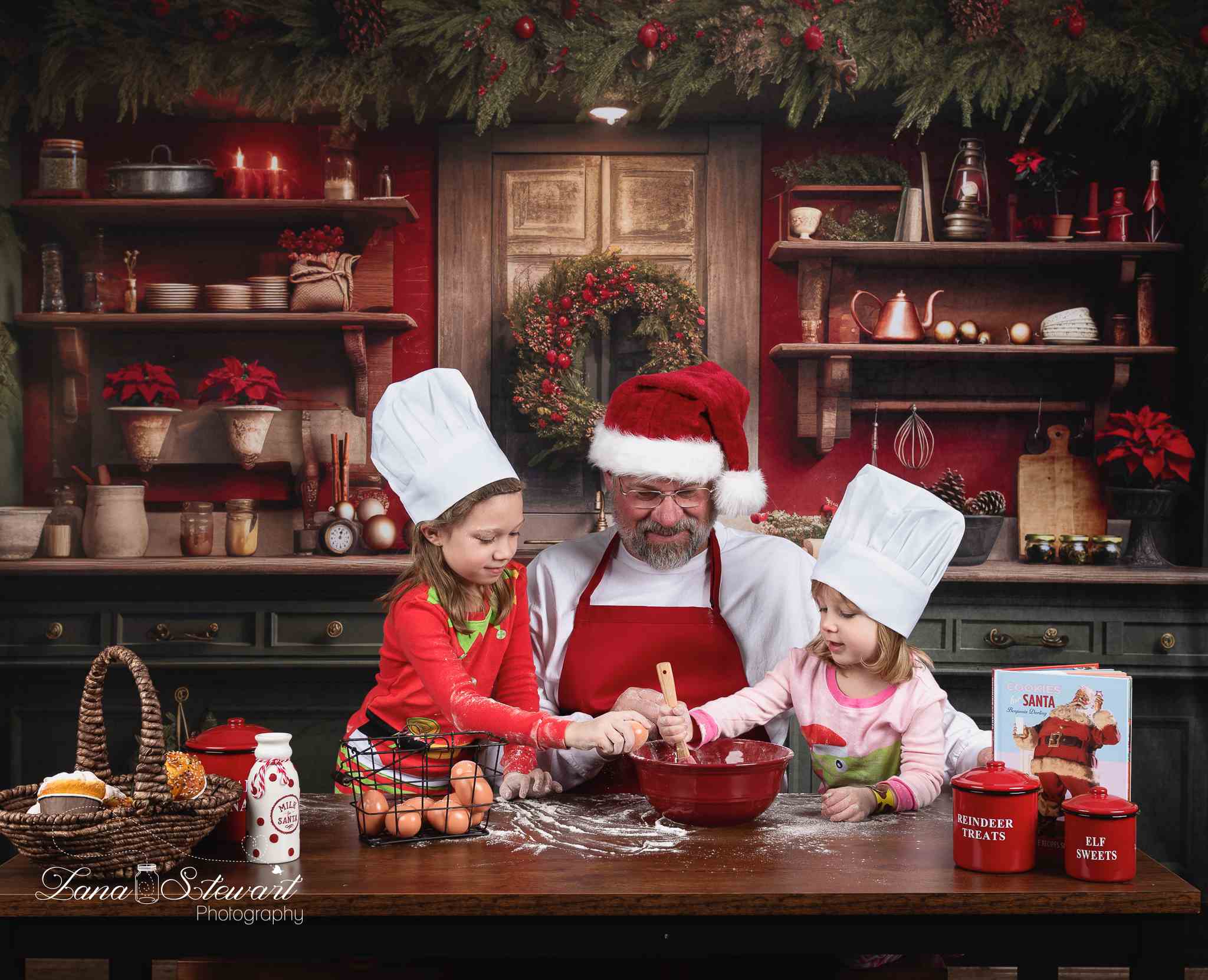 Kate Rot und Grün Weihnachten Küche Hintergrund von Mandy Ringe Fotograf