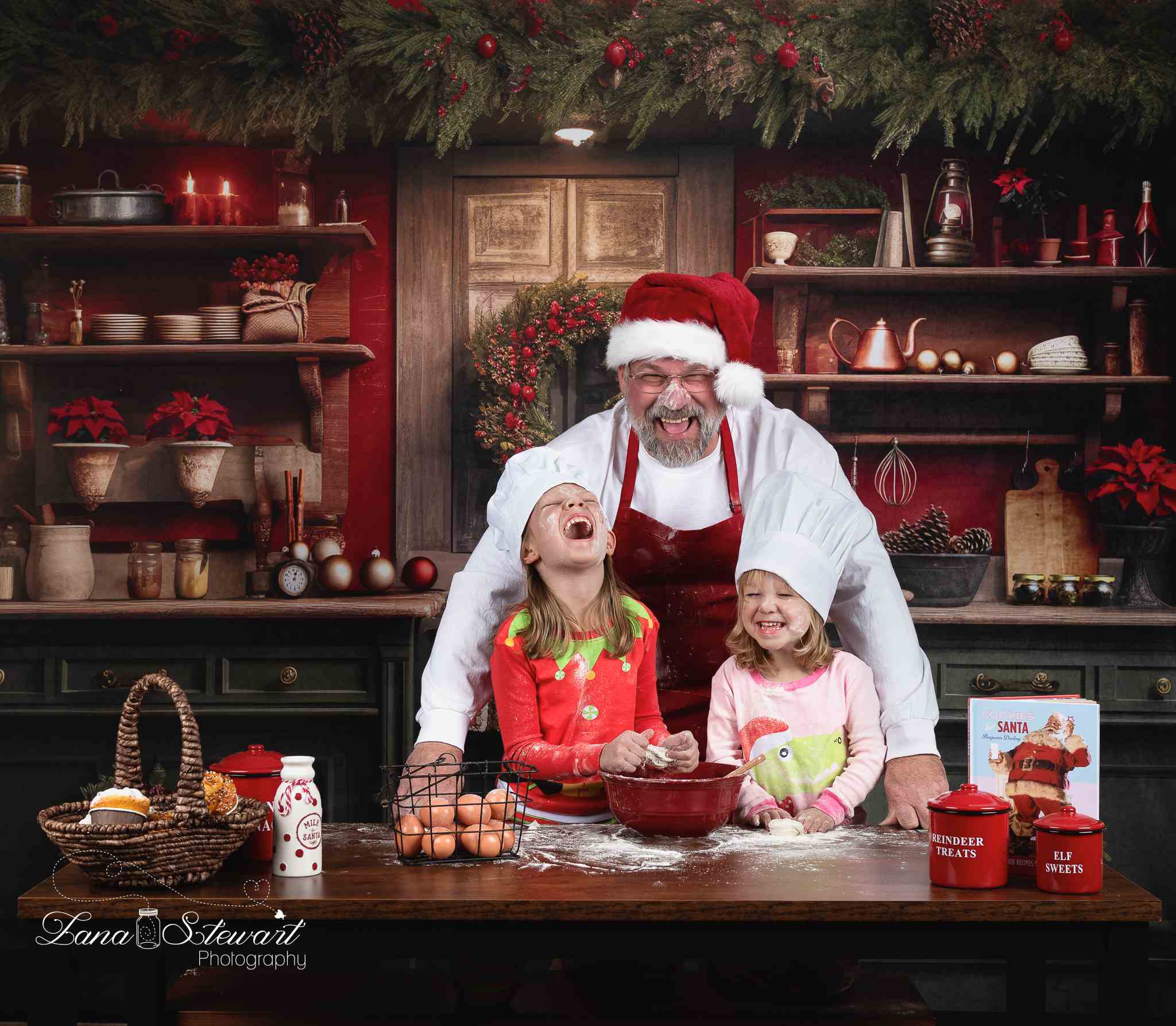 Kate Rot und Grün Weihnachten Küche Hintergrund von Mandy Ringe Fotograf