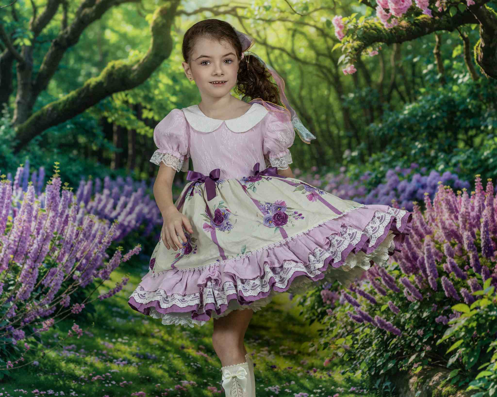 Kate Frühling Wisteria Waldweg Hintergrund für Fotografie - Kate Backdrop.de