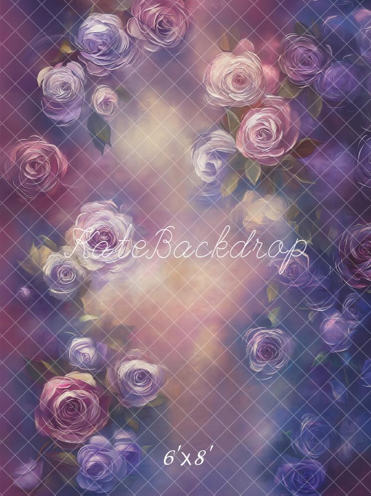 Kate Blumen Rosen Lila Pastell Hintergrund Entworfen von Emetselch - Kate Backdrop.de
