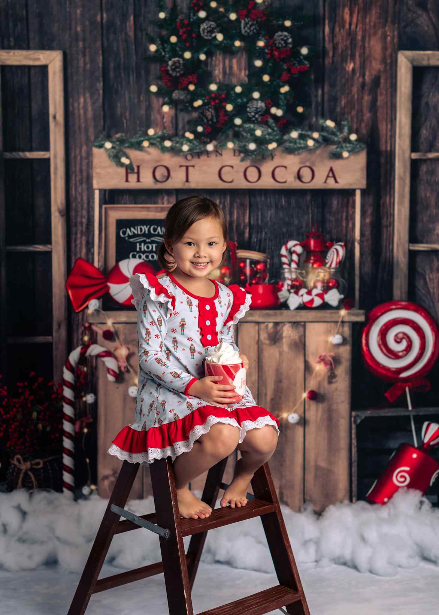 Kate Weihnachten Baum Hintergrund Winter Hot Cocoa von Emetselch - Kate Backdrop.de