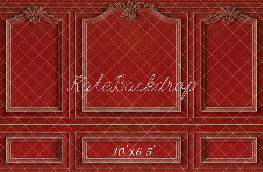 Kate Klassisch Rote Wand Verzierungen Fleece Hintergrund Entworfen von Kate Image - Kate Backdrop.de