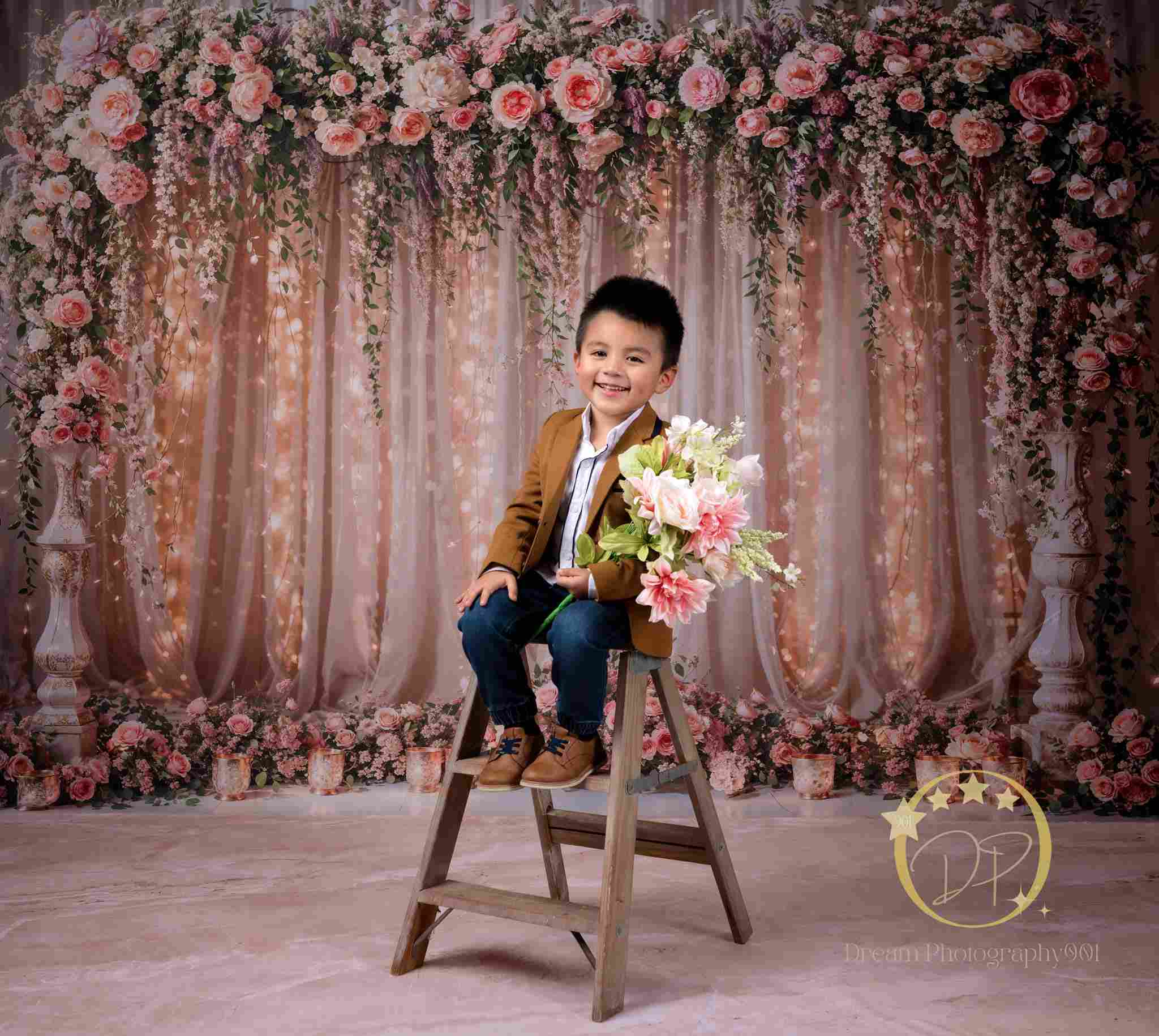 Kate Hochzeit Blume Licht String Vorhang Hintergrund von Chain Photography - Kate Backdrop.de