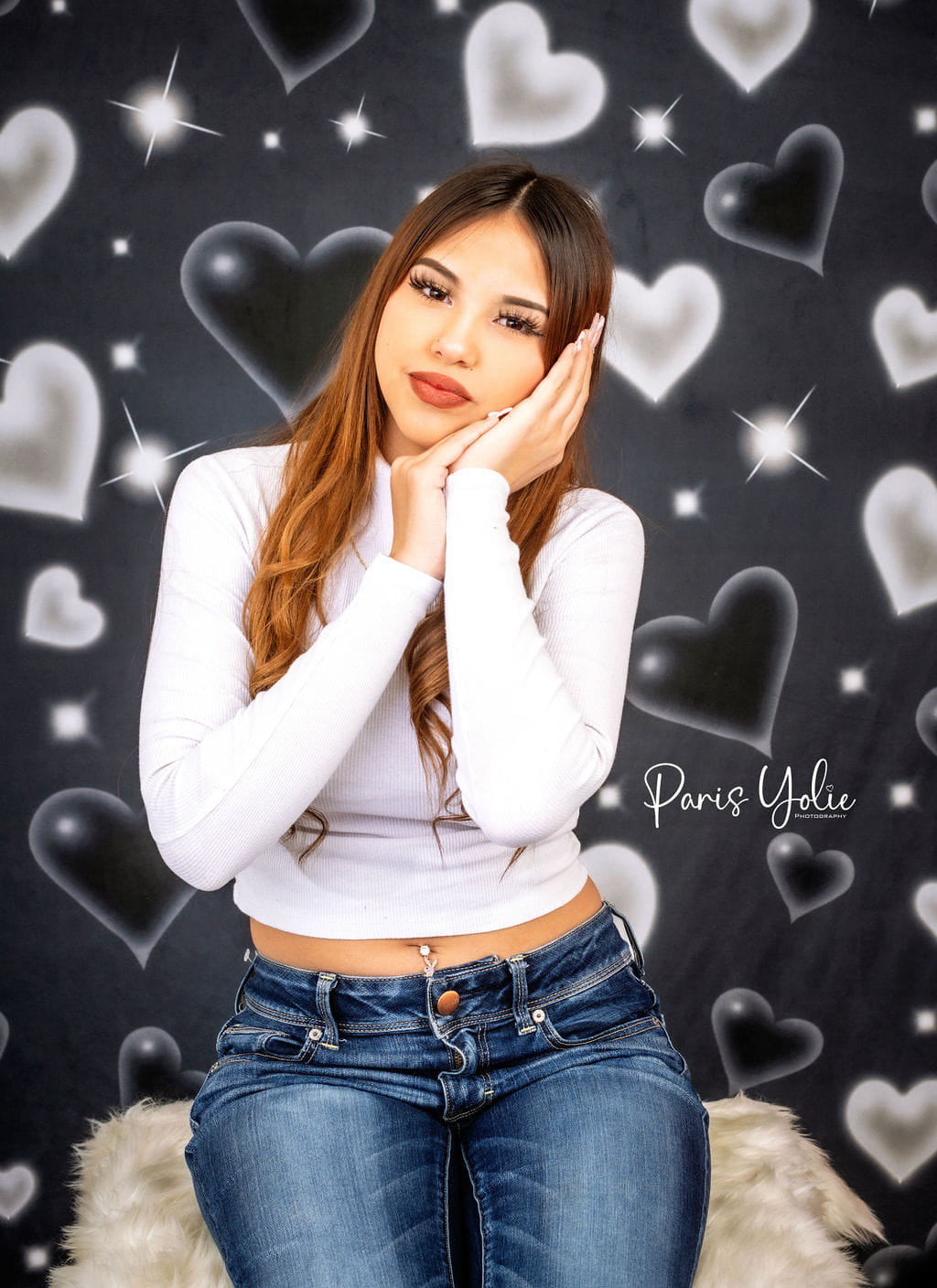 Kate 80 90's Schwarzer Valentinstag Hintergrund Süßes Herz für Fotografie - Kate Backdrop.de