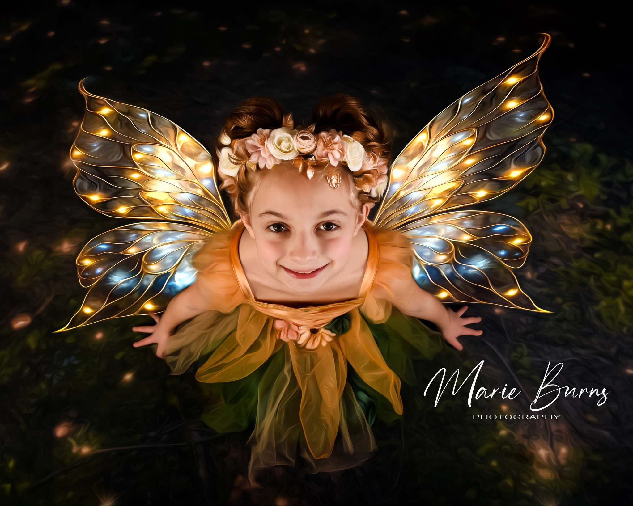Kate Verzauberter Märchenwaldboden bei Nachtlichter Hintergrund von Mandy Ringe Fotograf - Kate Backdrop.de