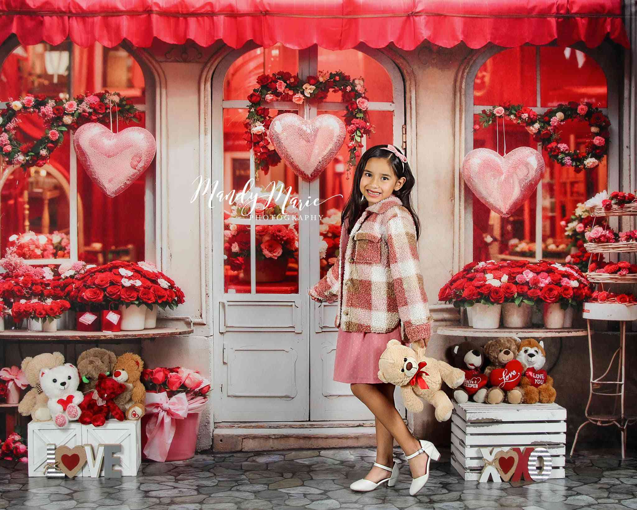 Kate Valentinstag Rote Rose Blumenladen Hintergrund von Chain Photography - Kate Backdrop.de