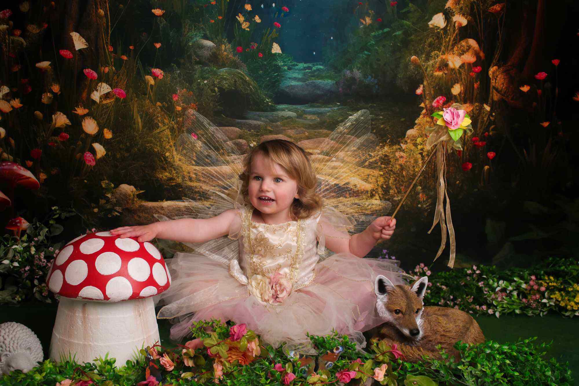 Kate Fantasy Glühwürmchen Pilz Wald Hintergrund für Fotografie von Chain Photography
