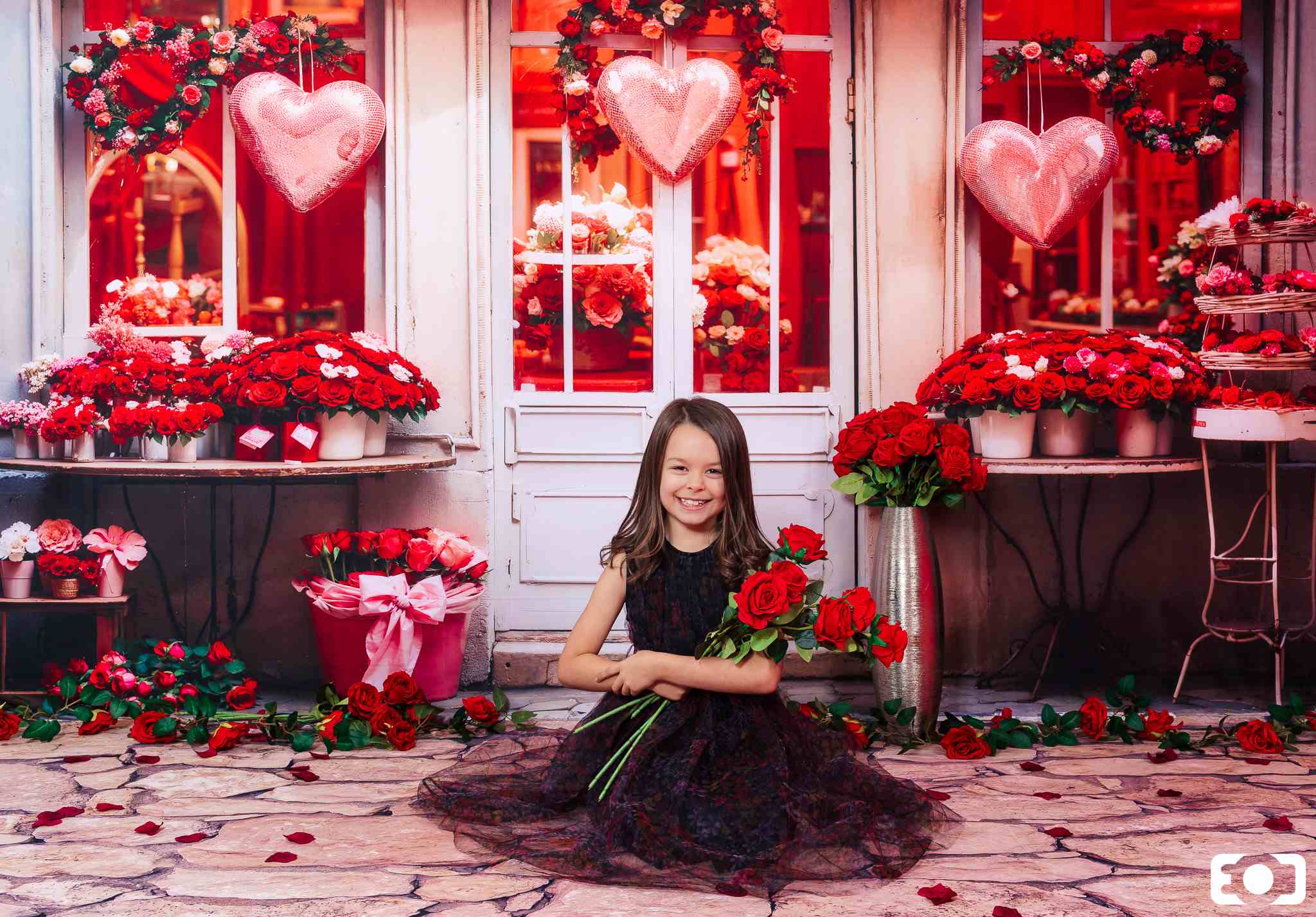 Kate Valentinstag Rote Rose Blumenladen Hintergrund von Chain Photography - Kate Backdrop.de