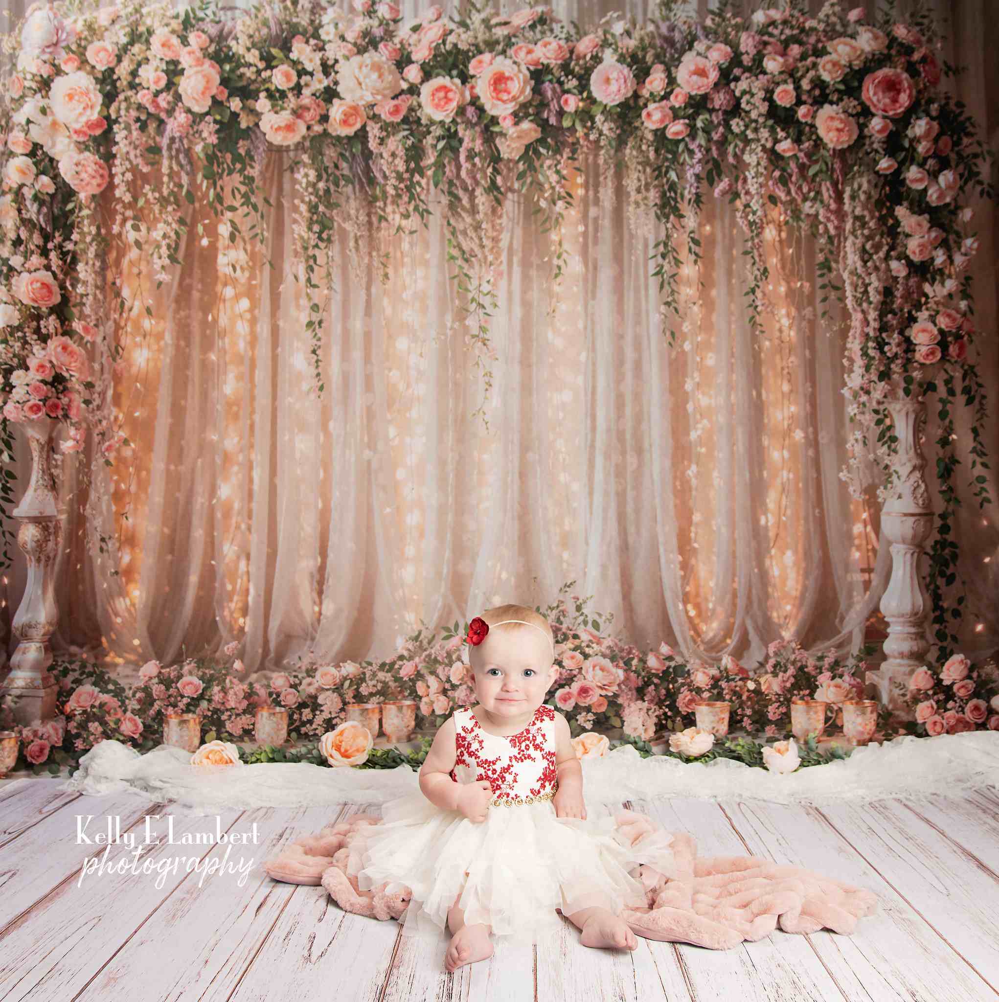 Kate Hochzeit Blume Licht String Vorhang Hintergrund von Chain Photography - Kate Backdrop.de