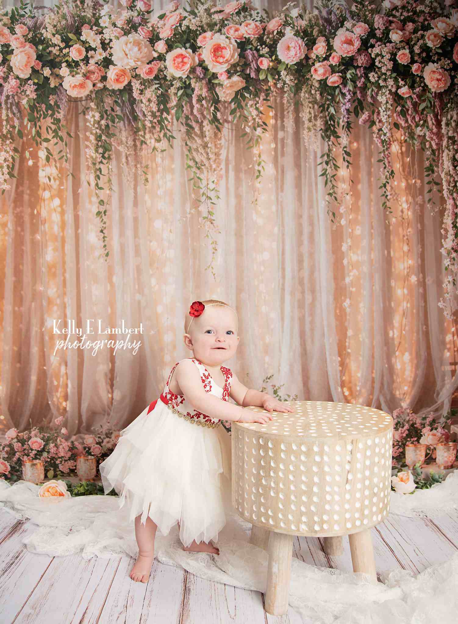 Kate Hochzeit Blume Licht String Vorhang Hintergrund von Chain Photography - Kate Backdrop.de