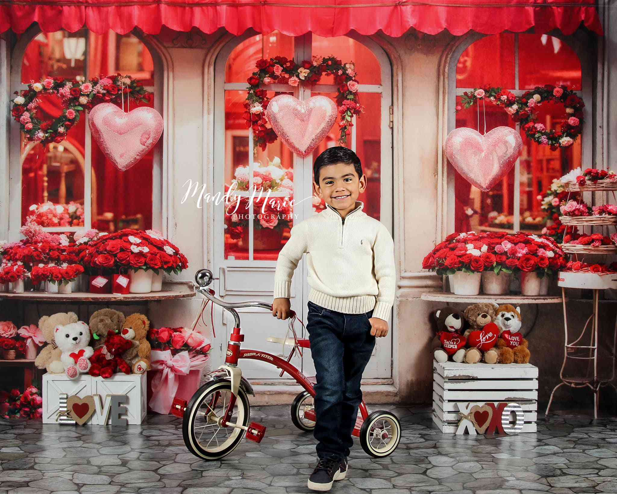 Kate Valentinstag Rote Rose Blumenladen Hintergrund von Chain Photography - Kate Backdrop.de