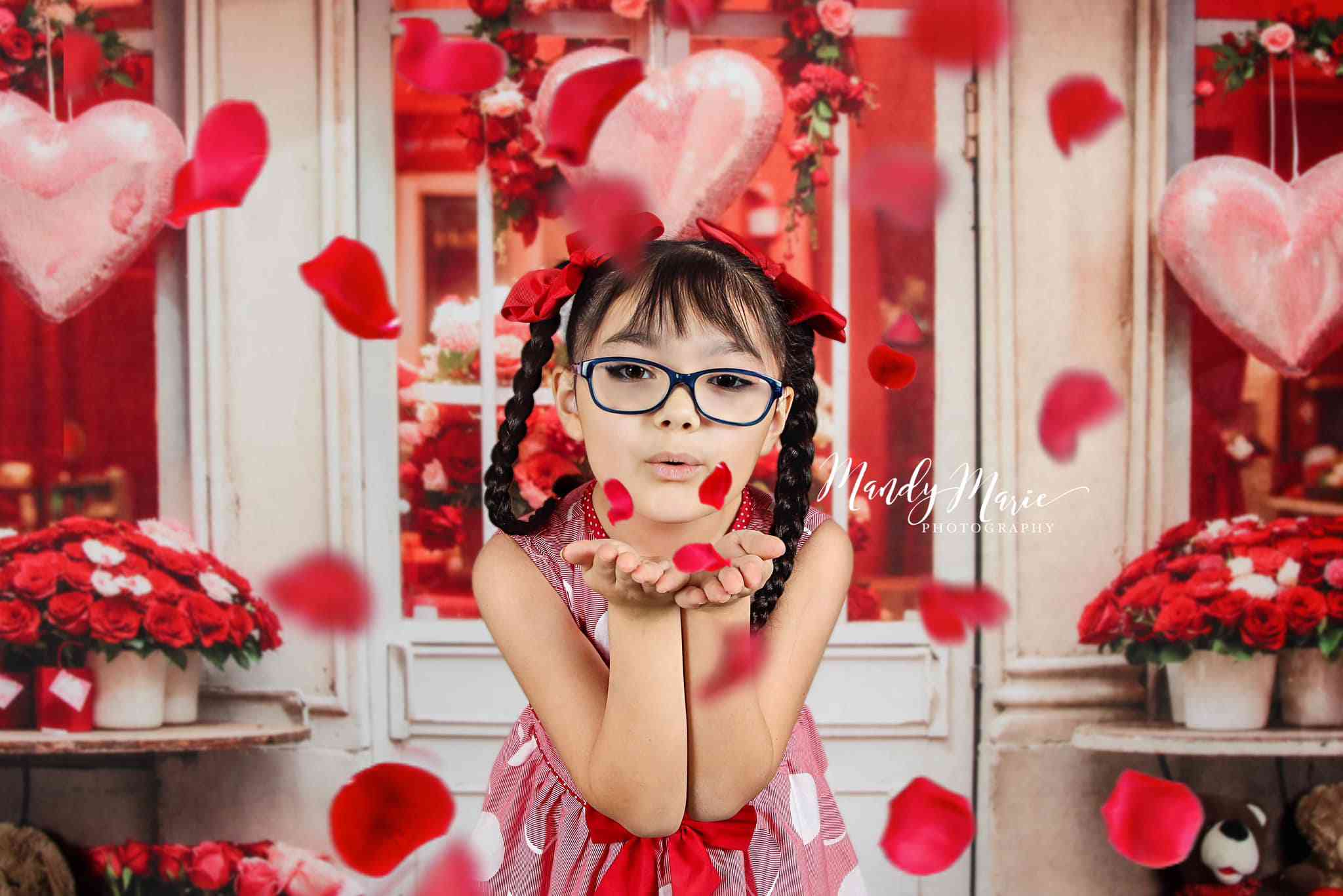 Kate Valentinstag Rote Rose Blumenladen Hintergrund von Chain Photography - Kate Backdrop.de