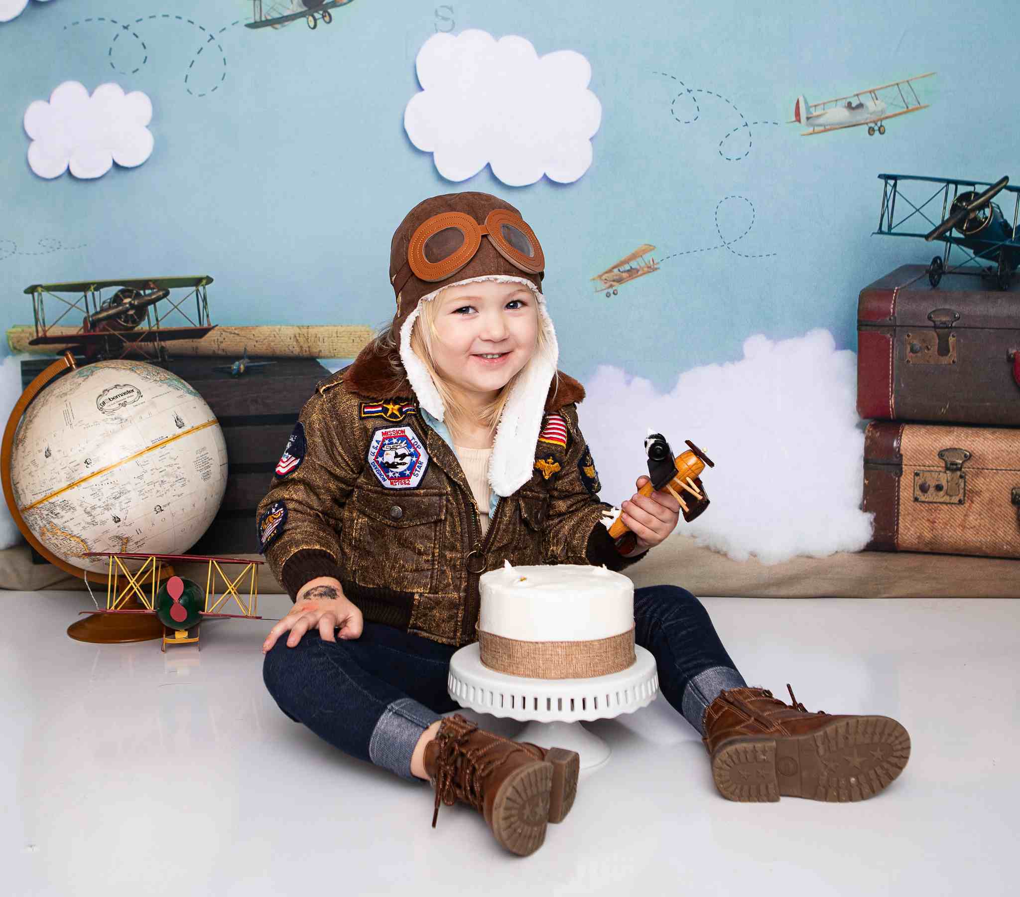 Kate  Wolken Kinder  Hintergrund  Schulanfang  Schule für Fotografie von Erin Larkins - Kate Backdrop.de