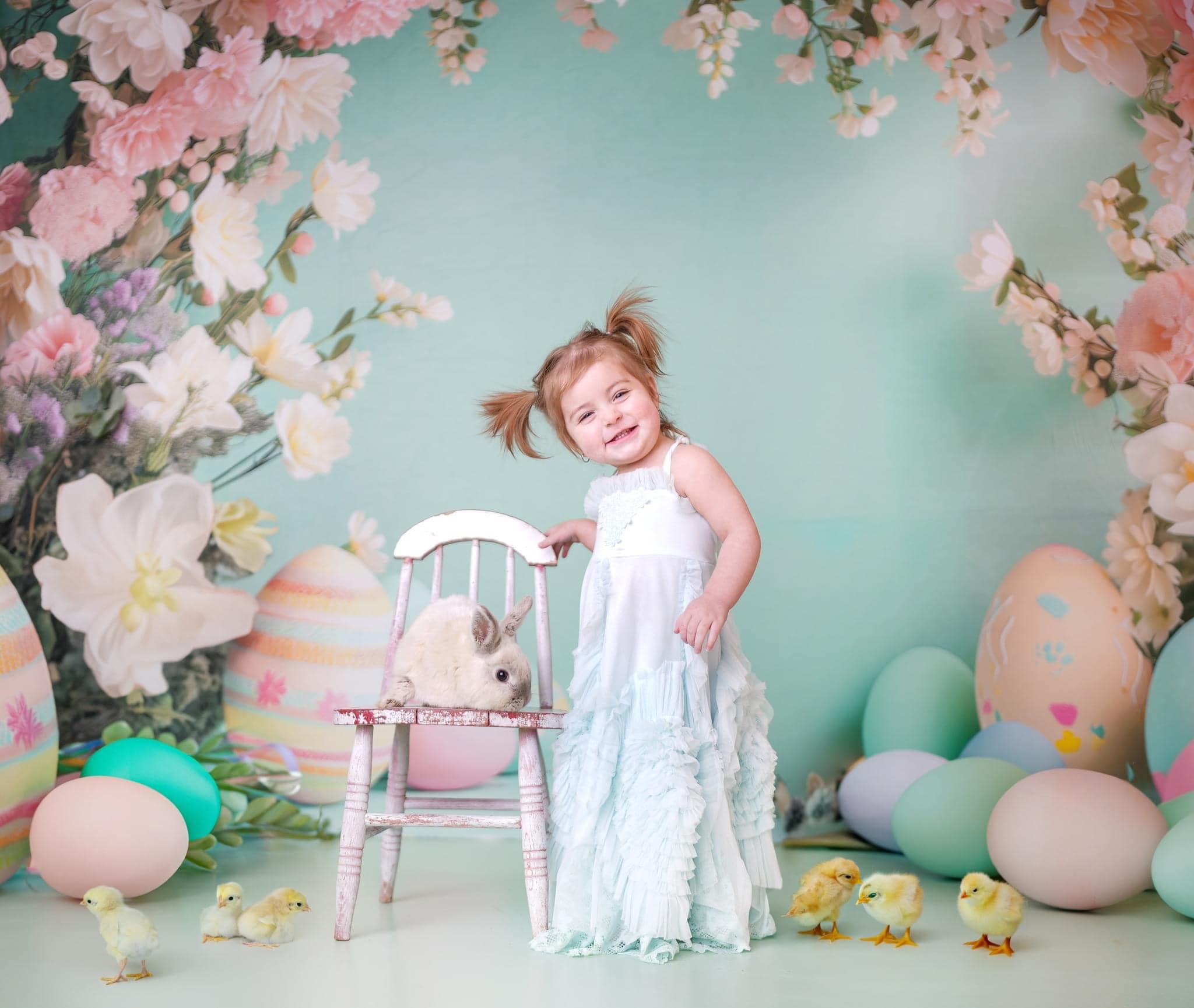 Kate Grüne Ostern Frühling Hintergrund mit Blumen Hintergrund von Patty Roberts