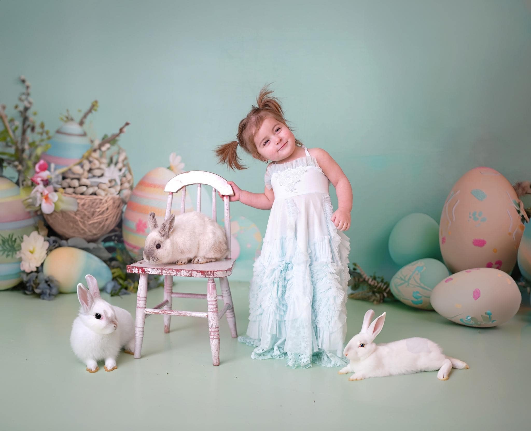 Kate Grüne Ostern Frühling Hintergrund mit Blumen Hintergrund von Patty Roberts - Kate Backdrop.de
