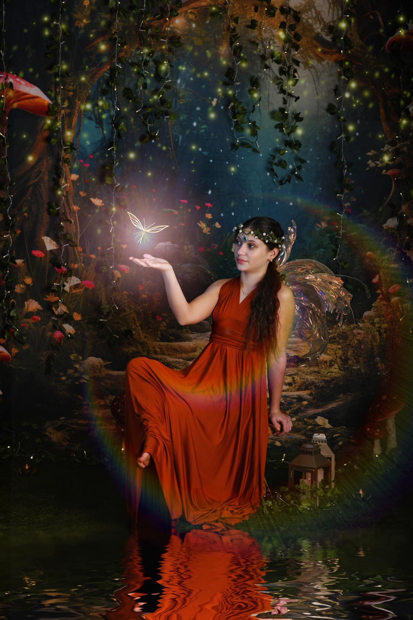 Kate Fantasy Glühwürmchen Pilz Wald Hintergrund für Fotografie von Chain Photography