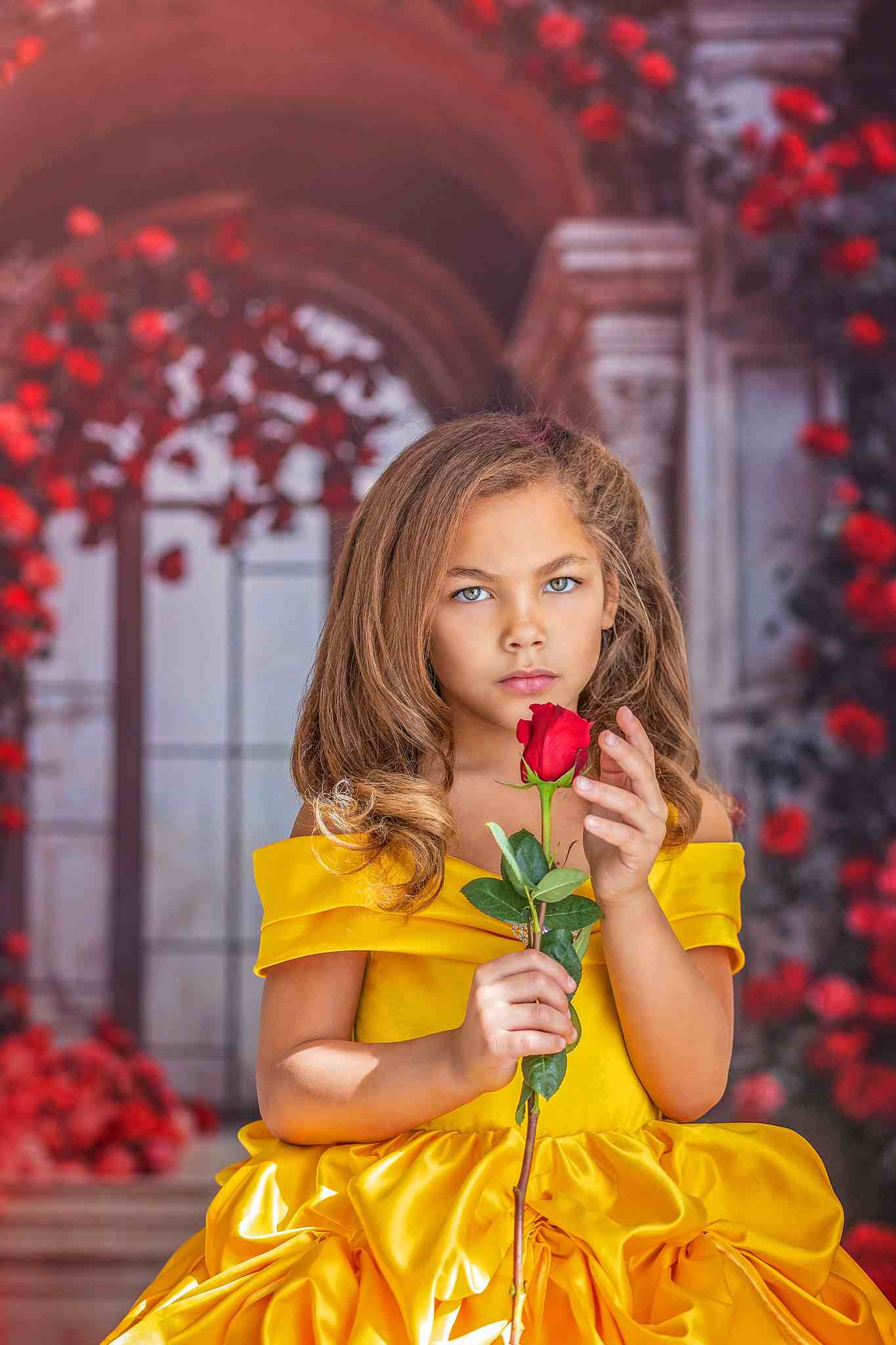Kate Valentinstag Frühling Blumen Bogen Wand Palast Hintergrund von Chain Photography - Kate Backdrop.de