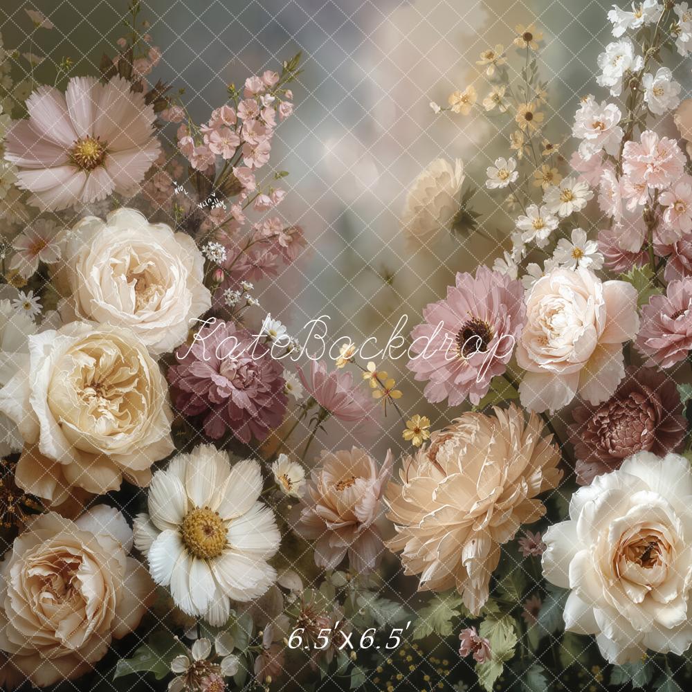 Kate Blumen Romantik Pastell Hintergrund Entworfen von Emetselch - Kate Backdrop.de