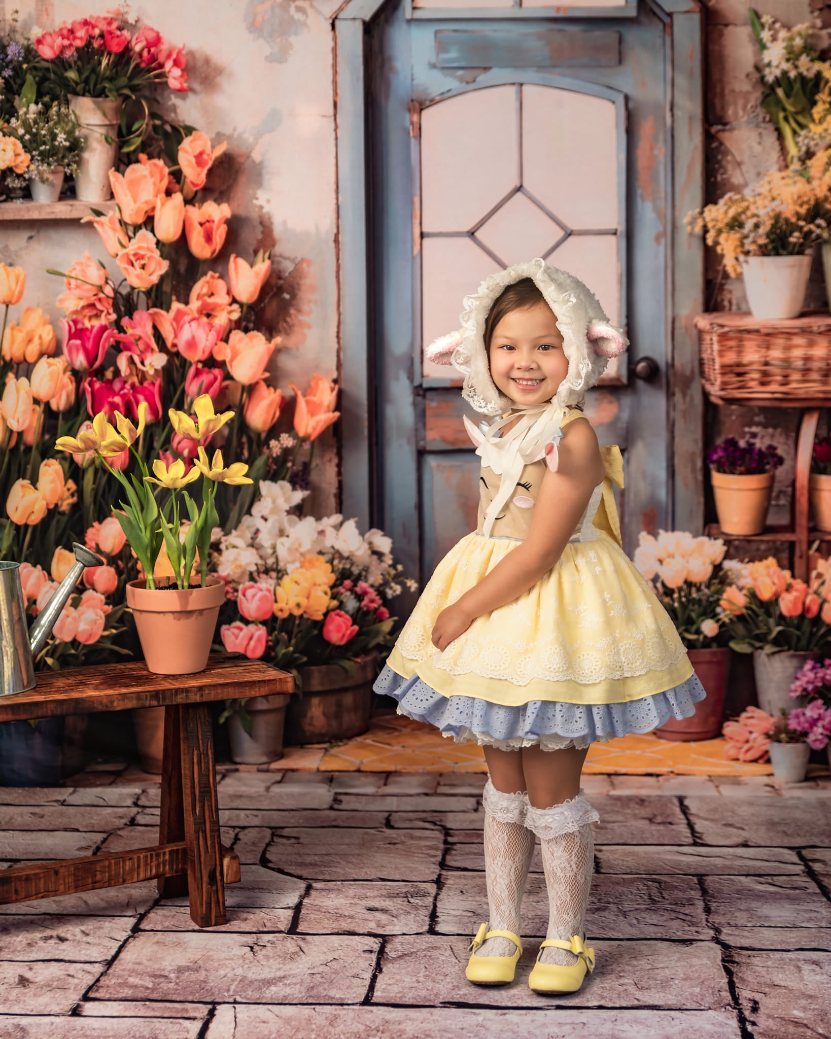 Kate Frühlings blumen Tulpen Gewächshaus Hintergrund Entworfen von Emetselch - Kate Backdrop.de