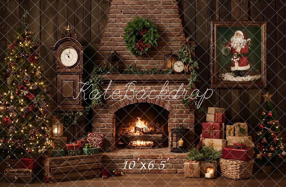 Kate Weihnachten Kamin Geschenke Vintage Hintergrund Entworfen von Emetselch - Kate Backdrop.de